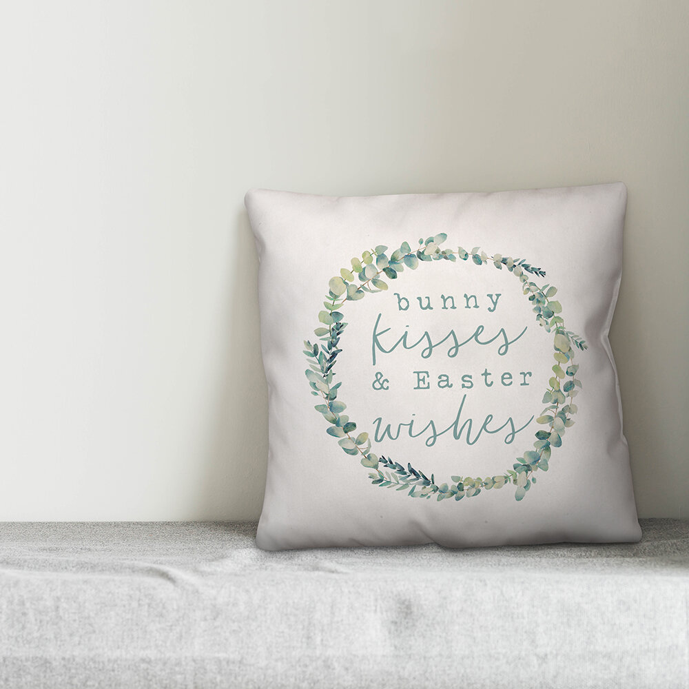 Bunny Kisses Easter 2024 Wishes Decorative Pillows